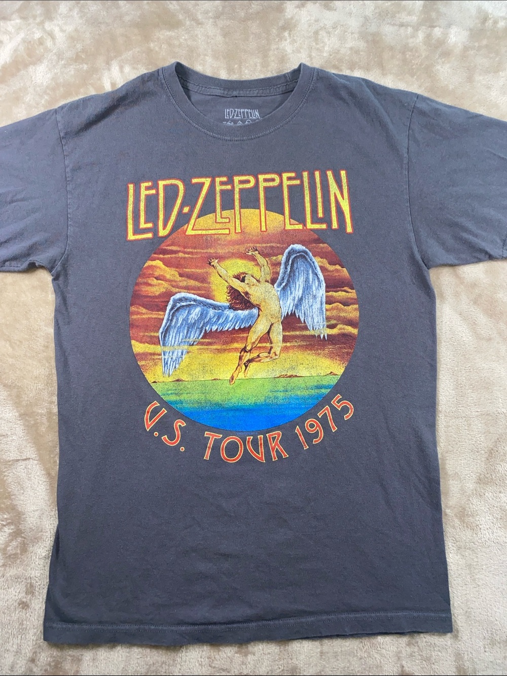 Led Zeppelin Black Graphic Tee - U.S. Tour 1975